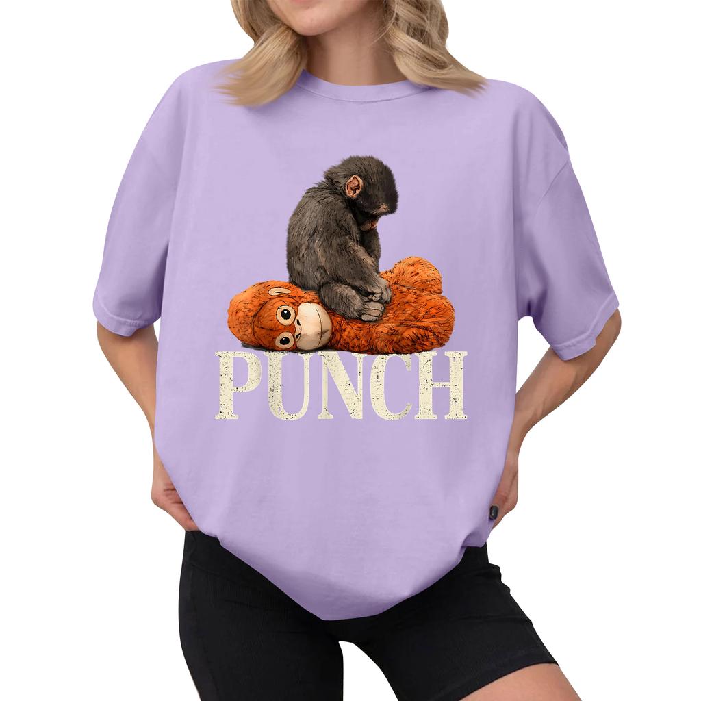 Women's Casual Printed T-Shirt Round Neck Pullover Short Sleeve Top
