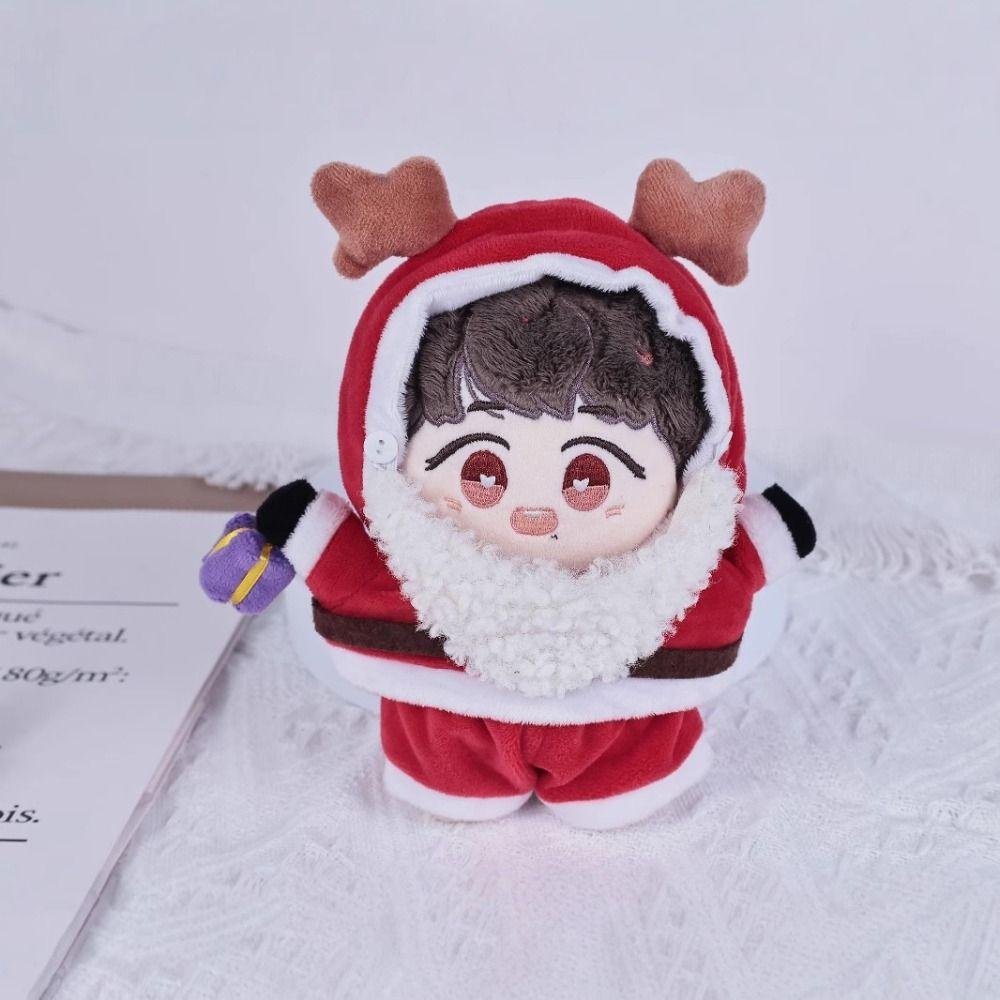 

Червоний мініатюрний різдвяний костюм 15 см Міні фестивальний костюм Креативний ляльковий одяг Лялька з бавовни
