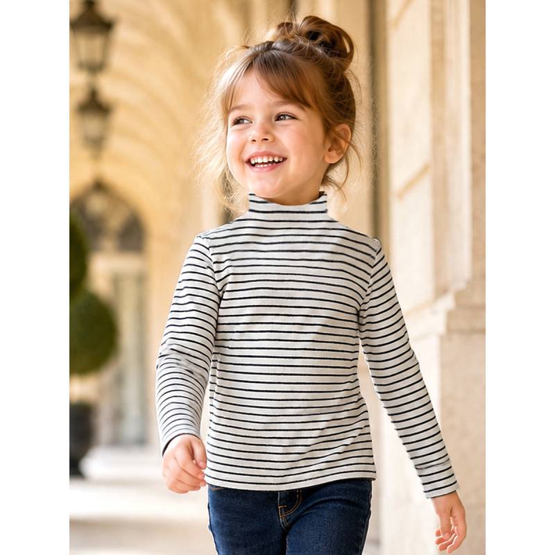 Girl T Shirt With Stripes For Autumn Kids Fashion Casual Wear