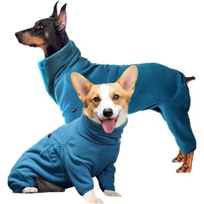 Hundekleidung Weicher Fleece-Pullover Schlafanzug Für Kleine Mittelgroße Große Hunde Warme Verdickte Jacke Haustier-Overall Wintermantel