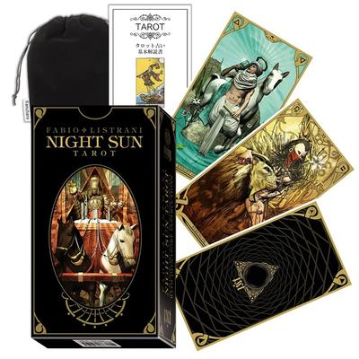 Kancharo 78-Card Tarot Card Set [Night Sun Tarot] Includes Japanese Tarot Card Instructions & Pouch (Authentic)