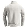 Men's Casual Solid Color Stand-up Collar Half-zipper Long-sleeved Top Men's Fleece Pullover Hoodie
