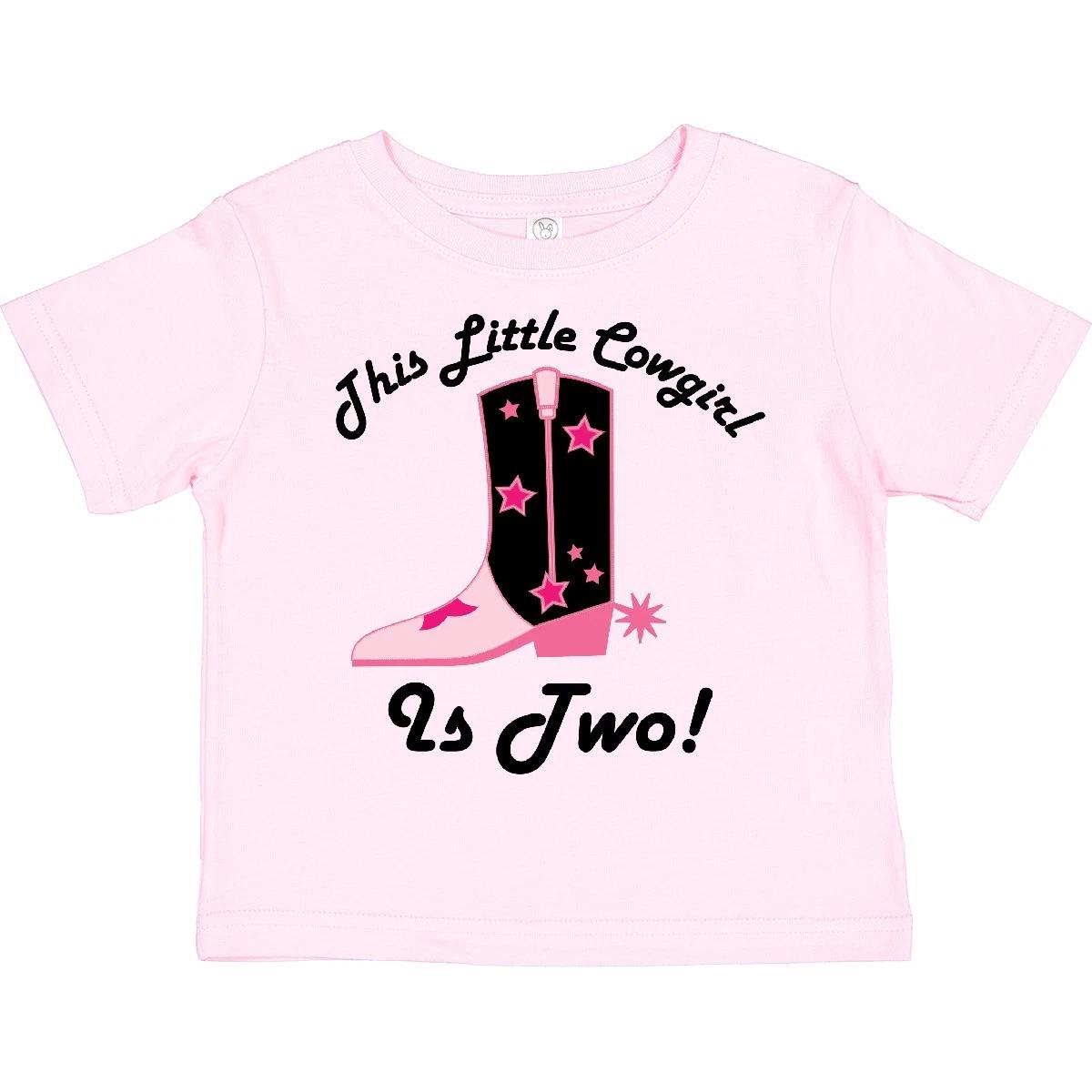Inktastic 2nd Birthday Little Cowgirl 2 Year Old Toddler kids boys T-Shirt Western Two Kid 150