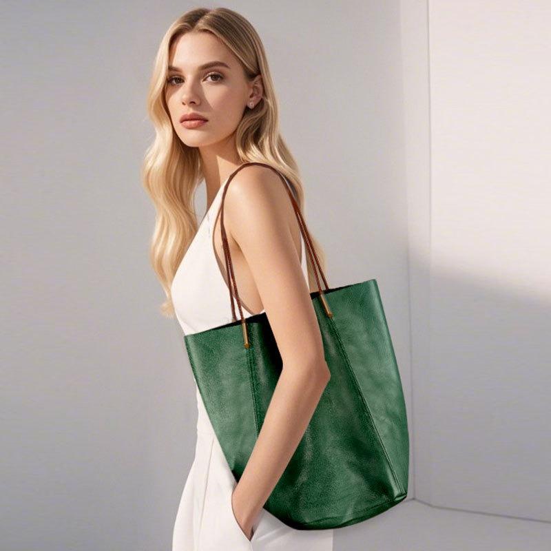 JOGUJOS leather large-capacity women's bag commuter casual women's bag high-texture women's tote bag