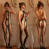Pajamas one-piece hollowed-out mesh clothes, backless one-piece erotic underwear, free of open crotch, exposed chest temptation, neck uniform