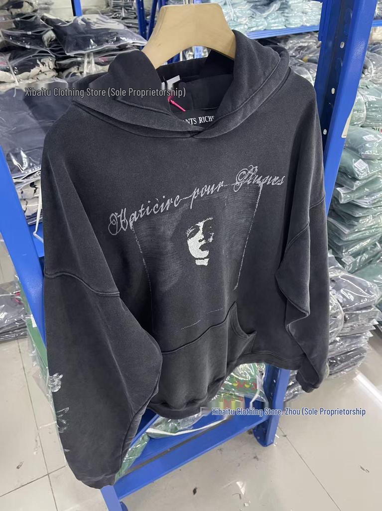 ERD Vintage Portrait Distressed Hoodie - Trendy Second Gen 25SS Collection