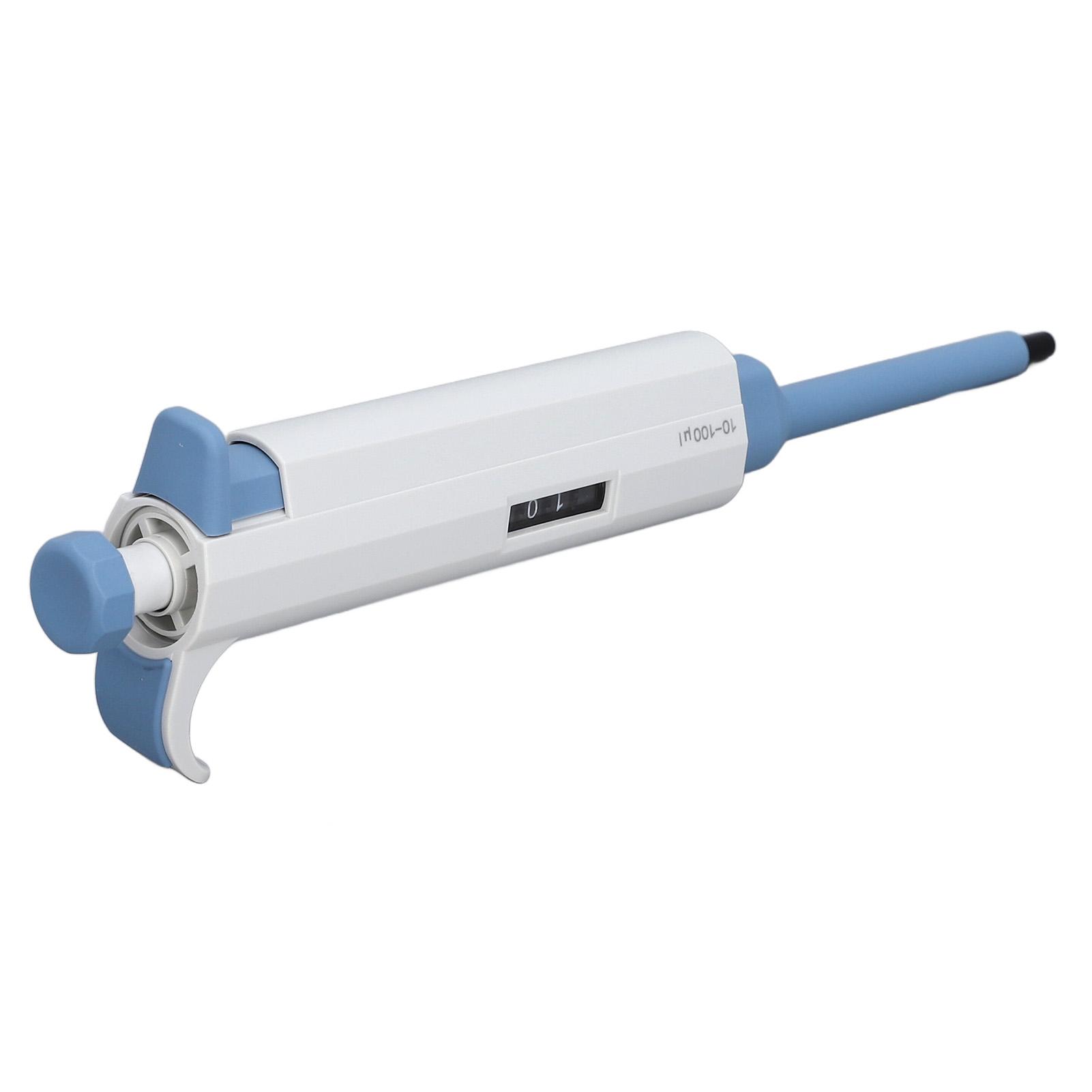 Single Channel Pipettor 10‑100ul Adjustable Variable Volume Micropipette with Large Capacity Tip for Laboratory ABS