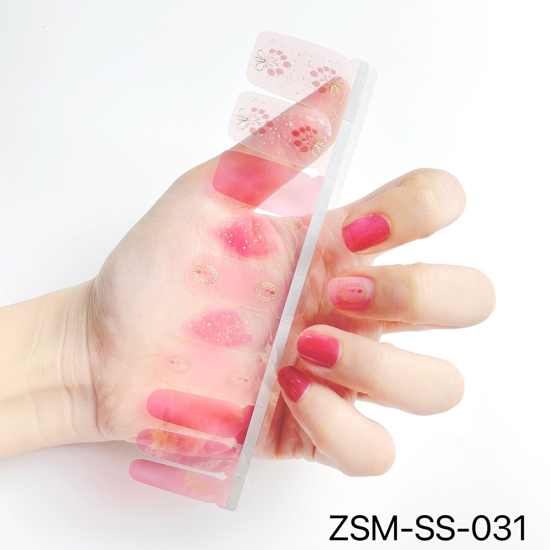 

20 наклеек для маникюра с пленкой для лака для ногтей, новые полностью водонепроницаемые наклейки для ногтей, однотонные, маленькие, свежие, имитация алмазных наклеек для маникюра ZSM-SS-0031