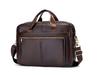 Men's Genuine Leather 15" Laptop Briefcase & Crossbody Shoulder Bag