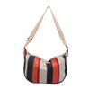 Fashionable Casual Striped Canvas Shoulder Bag For Everyday Use With Ample Space