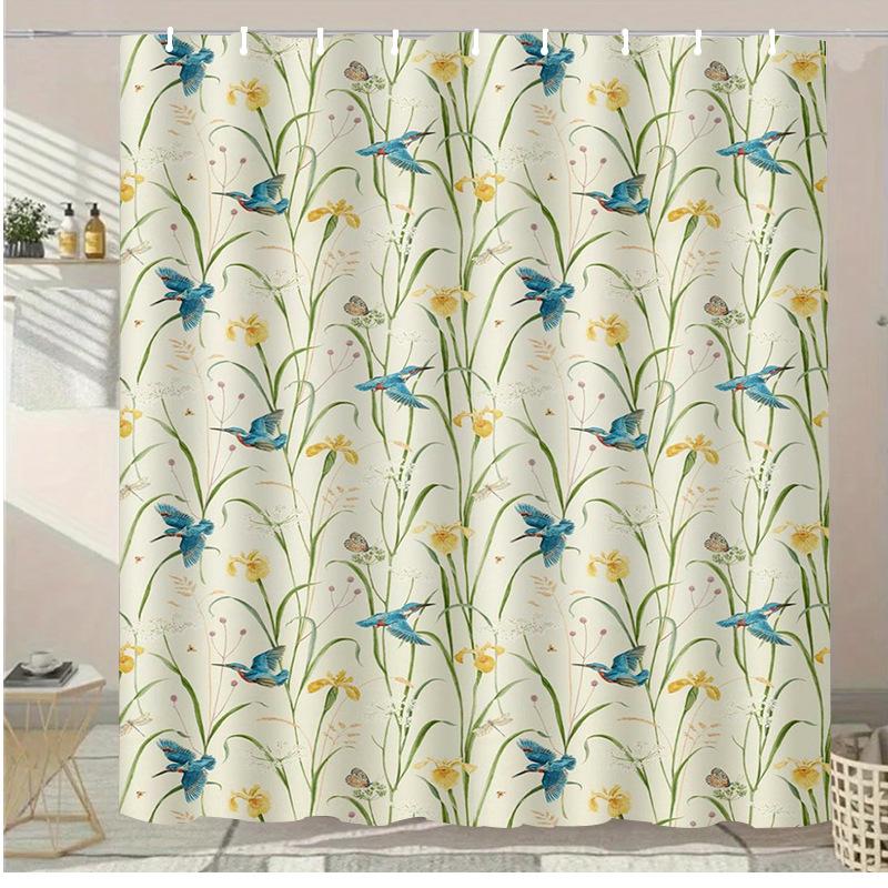 Cartoon Ice Cream Cake Washable Dirt-Resistant Shower Curtain Shower Head Waterproof Polyester Bath Curtain For Home Decor
