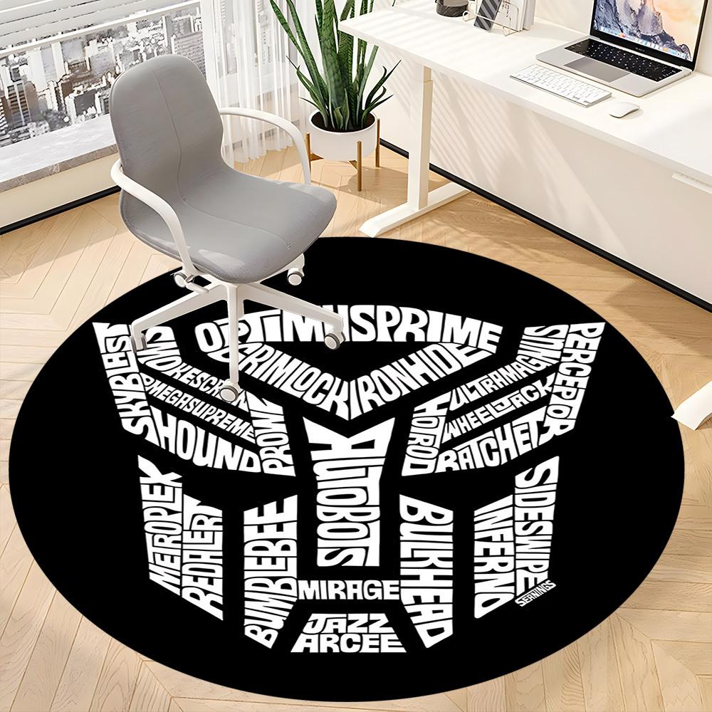 1pc Transformers Autobots Office Round Area Rug, Indoor Mat Suitable For Office,Bedroom Living Room Home Decor, Room Deco a0926128