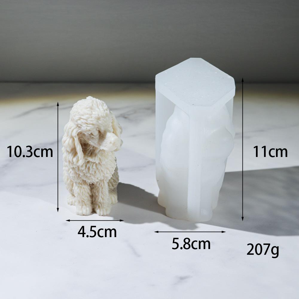 3D Cute Golden Teddy Candle Silicone Molds Handmade Poodle Dog Aromatherapy Gypsum Resin Mold DIY Dog Decoration Ornament Gift