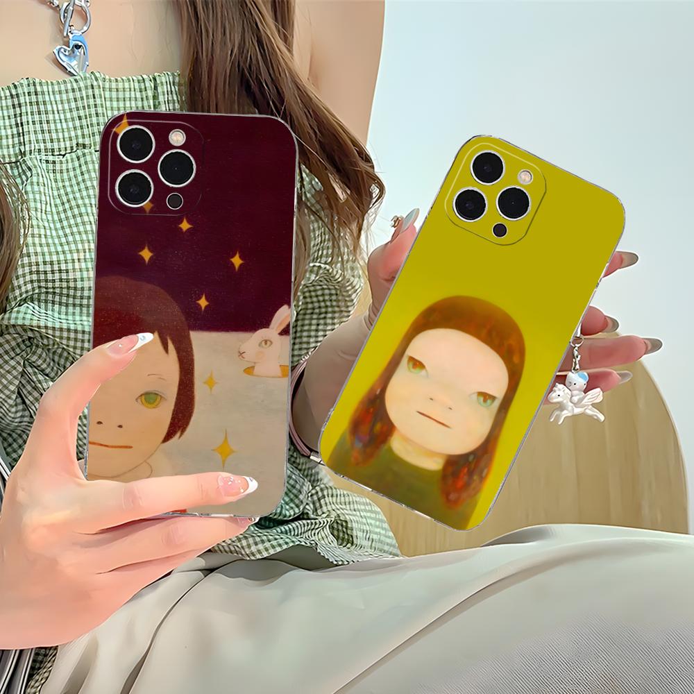 Anime Yoshitomo Nara Phone Case for iPhone 17 16 15 14 13 12 11 X XR XS Air Pro Max Plus Mini Clear Colorful Cover Luxury Pretty