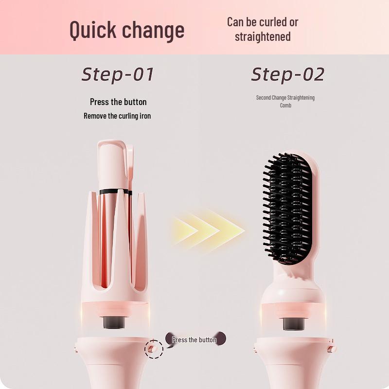 3-in-1 Automatic Hair Curler with Interchangeable Heads for Big Waves, Straight Hair, Corn Waves, & Egg Rolls