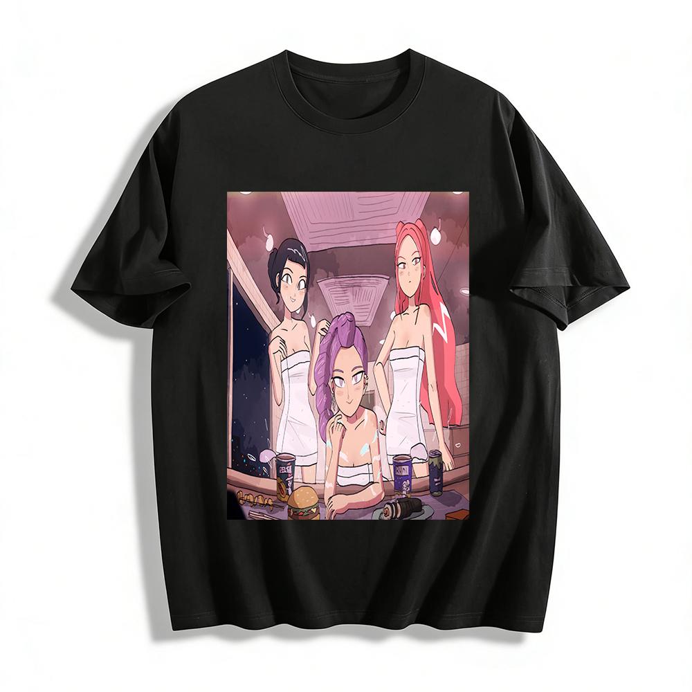 

Anime Bathhouse Style Cute Girls Print T-Shirt Trendy Casual Top For Men And Women Pure cotton T-shirt XXS