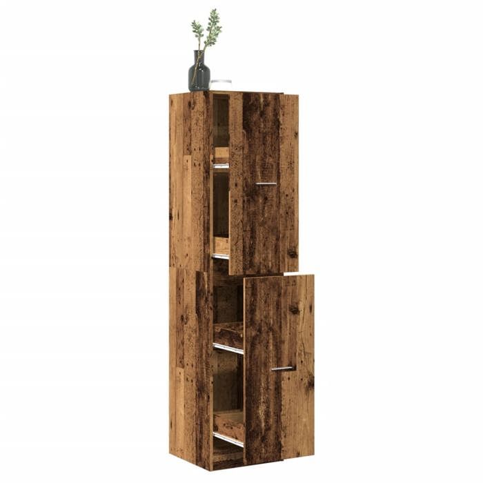 VidaXL Armoire d'apothicaire vieux bois 40x41x174,5 cm bois ingénierie, coffre d'apothicaire, meuble d'apothicaire, coffre à 3309652