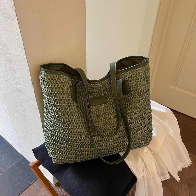 Handbag - Women's Niche Beach Vacation Style Beach Bag with A Single Shoulder Strap