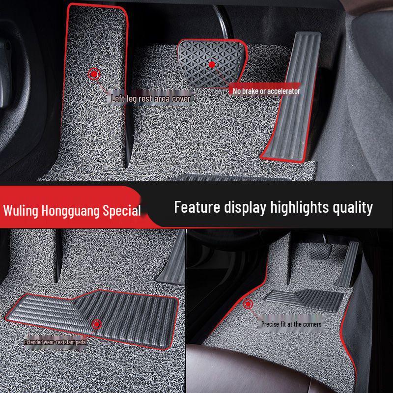 Compatible Silk Loop Floor Mats for Wuling Hongguang S, S3, S5, S1, and Rongguang V 7-Seater Models