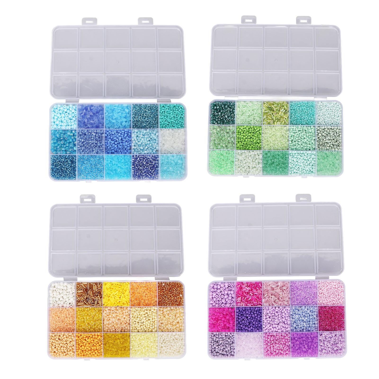 

Glass Seed Beads 15 Compartments Sorted Storage Plastic Box Packaging Jewelry Making Beads for DIY H Light Green