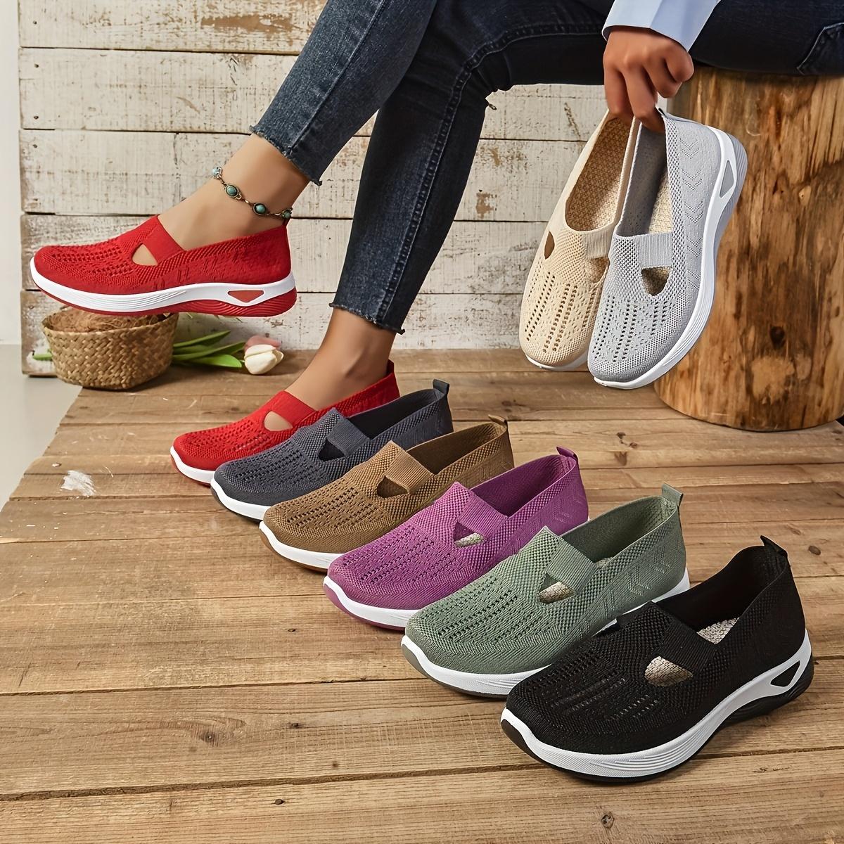 

Women s Breathable Mesh Sleeve Sports Shoes Lightweight And Comfortable Walking Shoes PVC Sole Cloth Shoe Pad 40 лавандовий