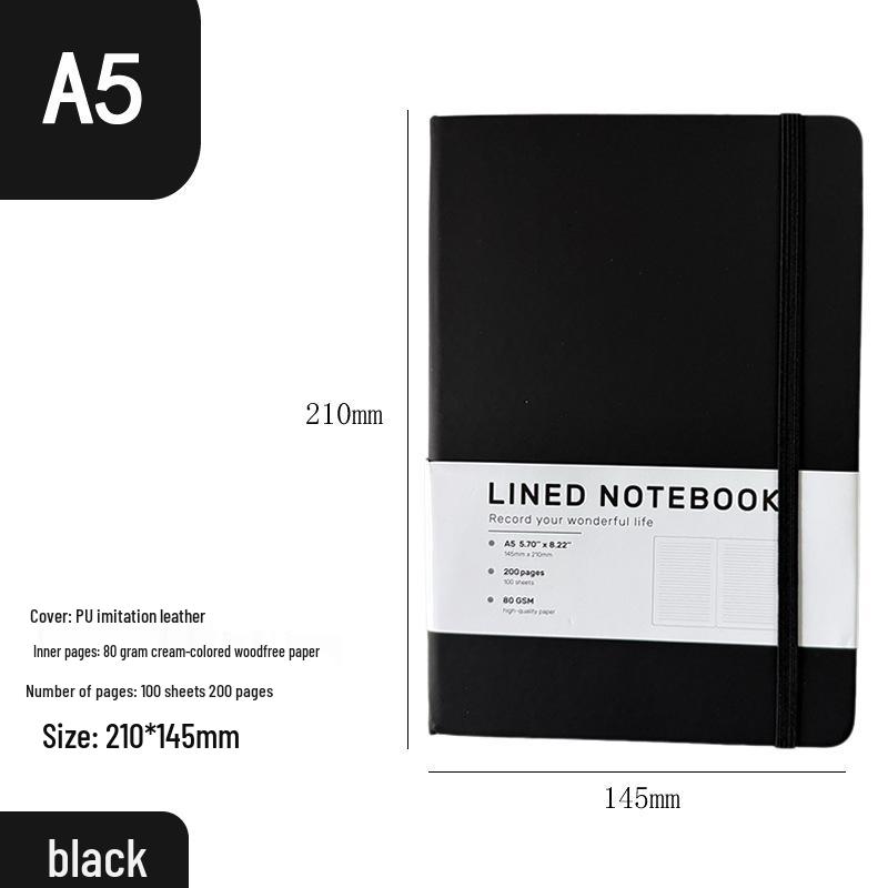 A5 PU-Leder Büro-Notizbuch mit Band und individuellem Logo