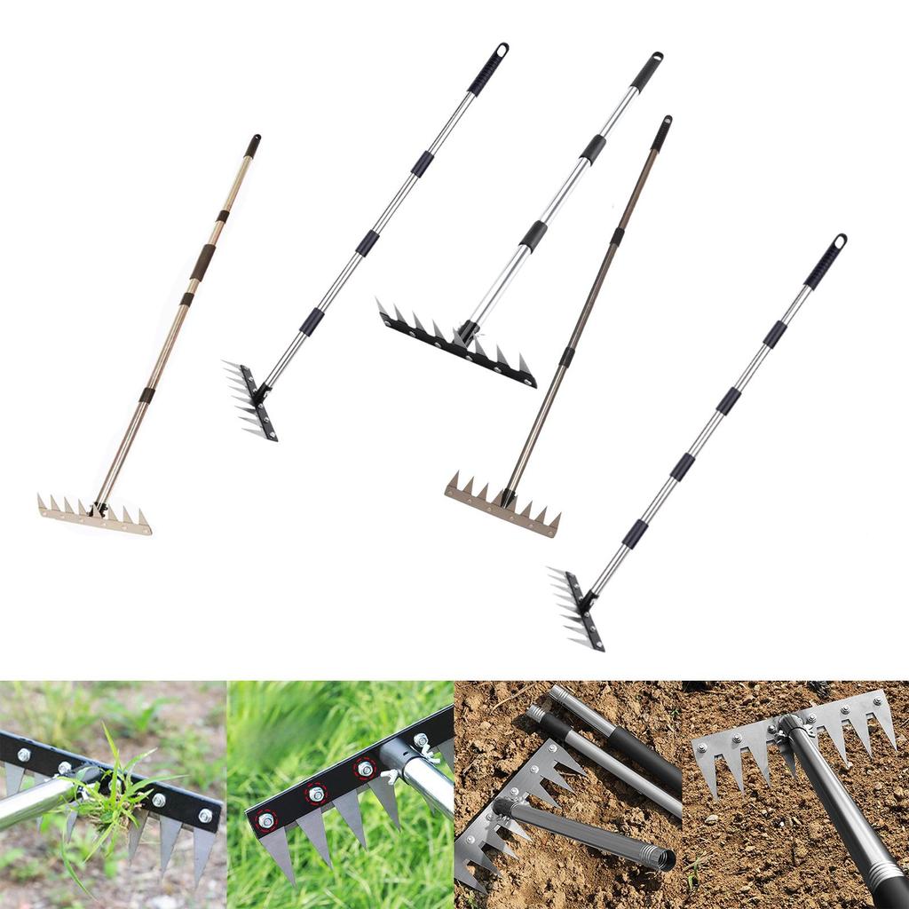 Heavy Duty Yard Garden Hoe Weeding Rake Steel Agricultural Tiller for Garden Maintenance and Planting