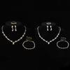 Bridal Jewelry Set With Crystal Necklace Earrings Bracelet For Women Wedding Accessories