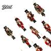 Indoor Christmas Fireplace Decorations Nutcracker Ornaments Durable Wooden Hanging Figurines Country Style Assorted Soldier Figures Decorations,