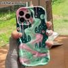 Phone Case: 2D Flat, Fits iPhone 18 17 16 15 14 13 12Pro Phone Accessory, Pink Mint Green Fluid Pattern, Perfect Christmas and Halloween Gift