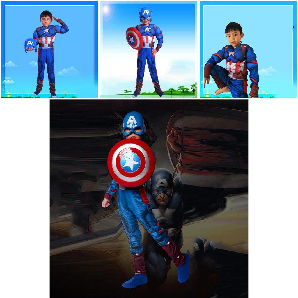 Premium Quality Kids Captain America Costume For Super Hero Avengers Fans