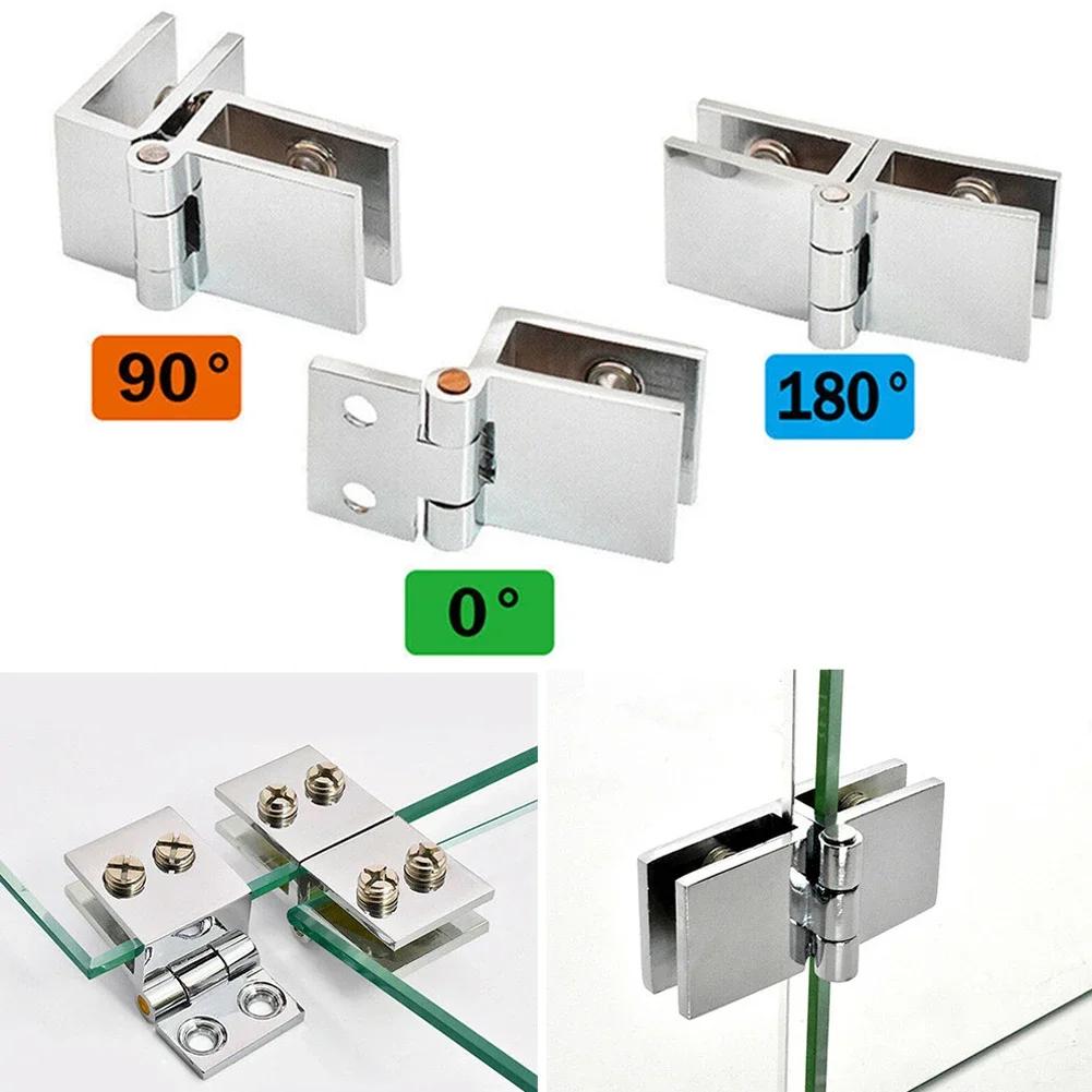 Bathroom Shower Glass Zinc Alloy Door Hinges Cabinet Cupboard Clamp Hinge Home Hardware 0 Degrees/90 Degrees/180 Degrees