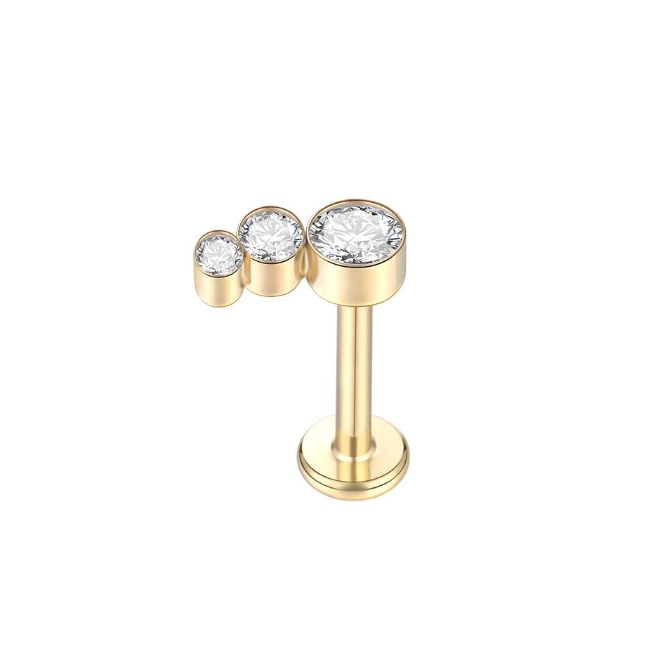 1PC Titanium Ear Piercing Cartilage Earrings Tragus Helix Pirsing Labret Piercing Cross Ear Lobe Lip Rings Daith Jewelry Women