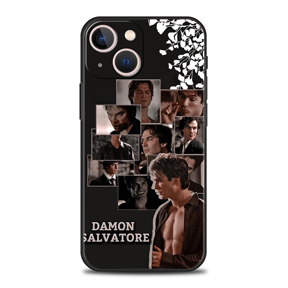 

The Vampire Diaries Damon Phone Case For iPhone 16 15 14 11 Pro Max 12 13 7 8 Plus X XR XS SE 2020 Soft Black Cover iPhone 16