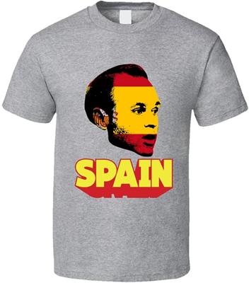 Andres Iniesta Espagne Drapeau Grosse Tête Coupe du Monde Fan T-shirts unisexes