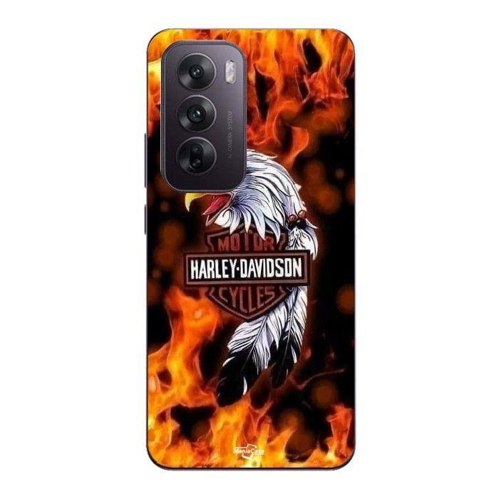 Coque Pour Oppo Reno 12 5g Harley Davidson aigle feu Maniacase