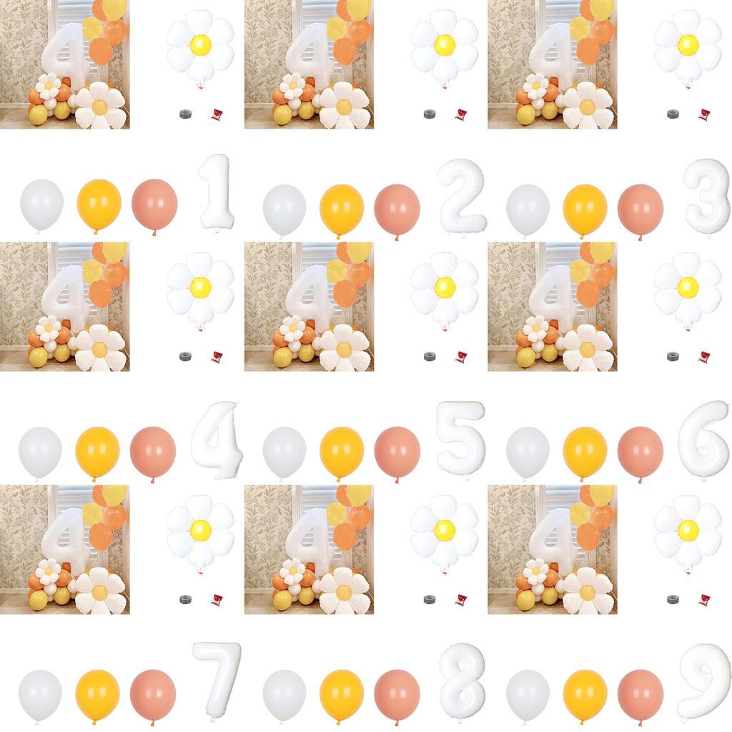 Gänseblümchen Luftballon Set Aluminiumfolie Wiederverwendbar Party Dekoration Luftballons für Babyparty Hochzeit Geburtstag