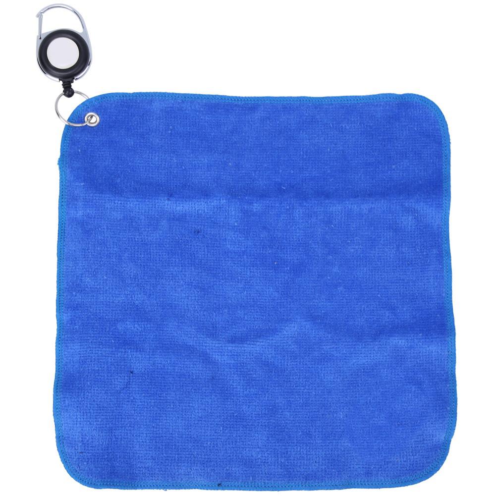 1 pcs Double-sided Plush Cotton     Cleaning Towel Cloth with Pulling Rope Buckle(blue )