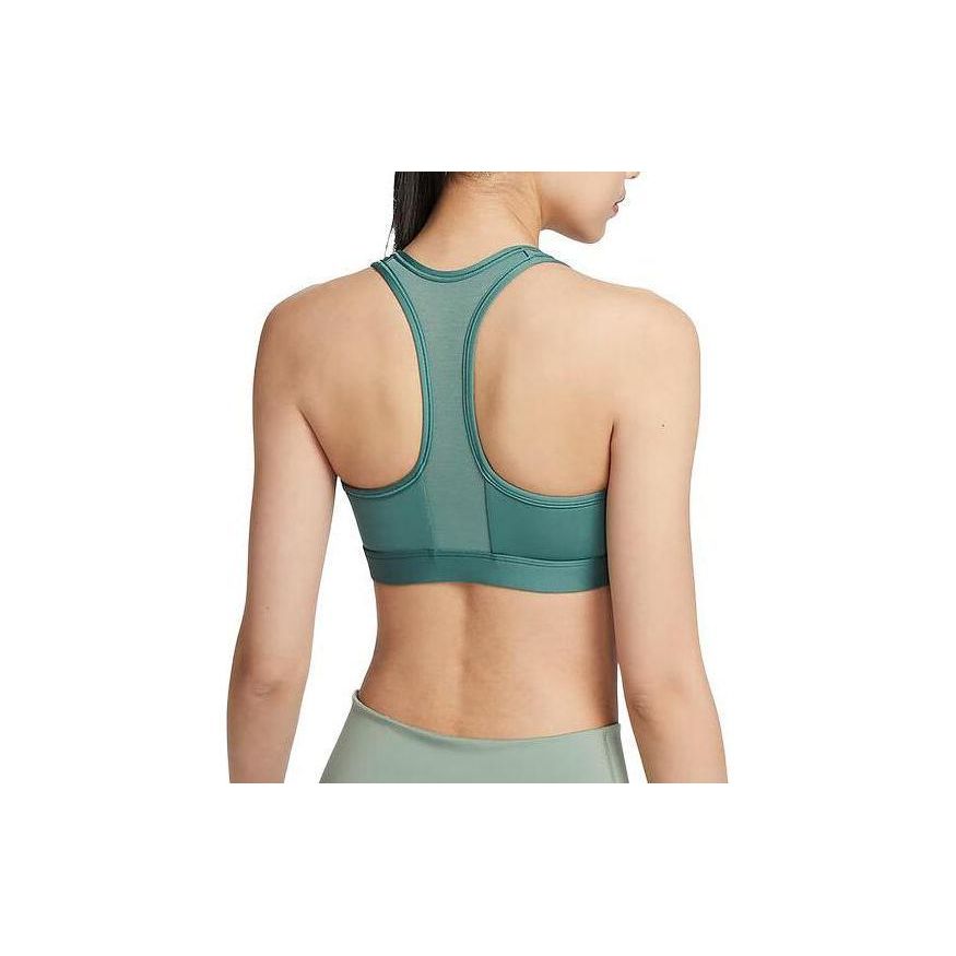 Nike Reggiseno Sportivo con Zip Colore Unico Comfort Donna Intimo Verde Acqua FN2732-361