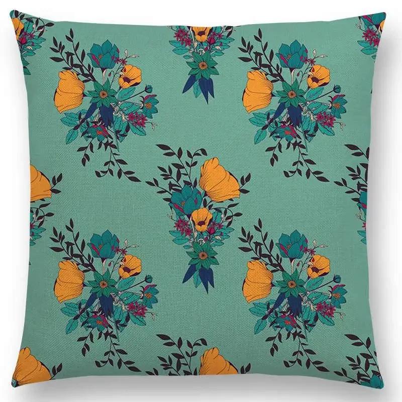 Botanical Floral And Butterfly Cushion Cover Beautiful Flowers Garden Mini Prints Home Decor Sofa Throw Pillow Case
