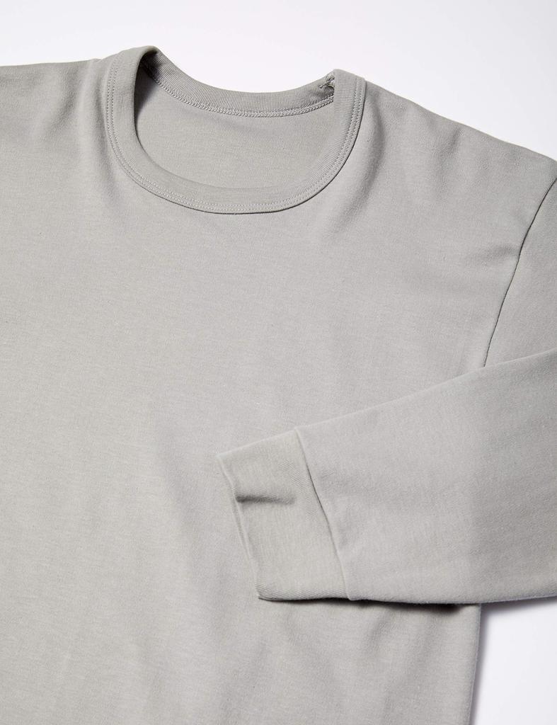 Warm and Soft Crew Neck Size M [Gunze] Long-Sleeved Undershirt, 2-Pack, 100% Cotton, Men's, Gray,