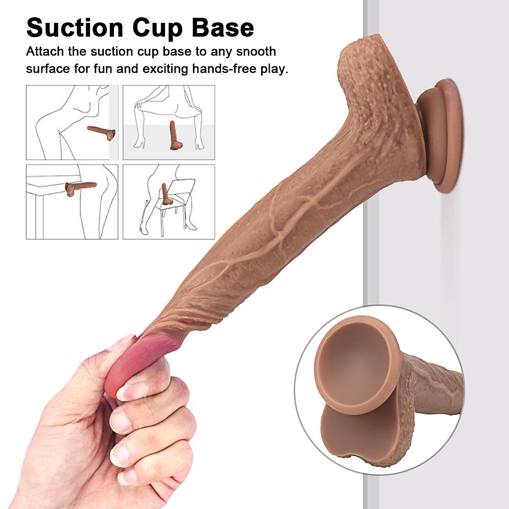 MoDi Realistischer Dildo Stretch Thrust G-Punkt Klitoris Anal Riesiger Penis Erwachsene Sexspielzeug für Frauen Paar Flirtwerkzeug