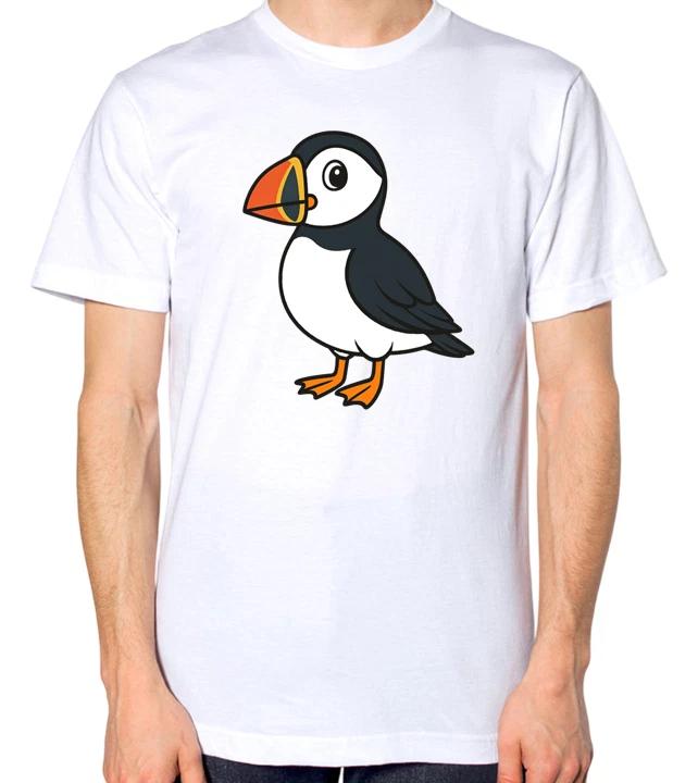 Puffin Cartoon Bird Unisex T-Shirt XS