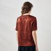 Komomoka Damen Jacquard T-Shirt aus Maulbeerseide