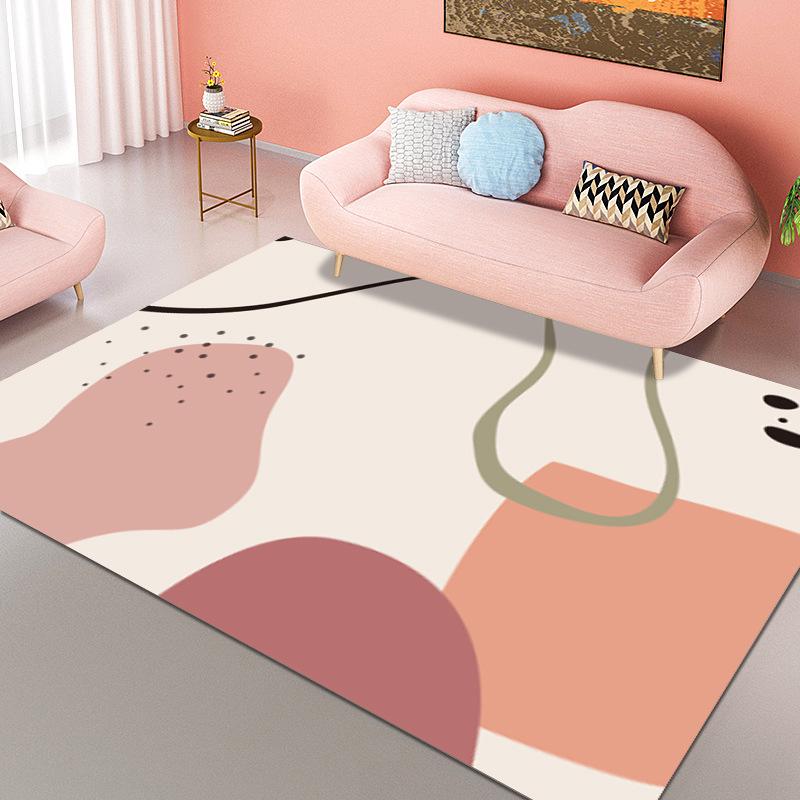 Retro Geometric Style Living Room Carpet Bedroom Bedside Carpet Modern Minimalist Luxury Floor Mat