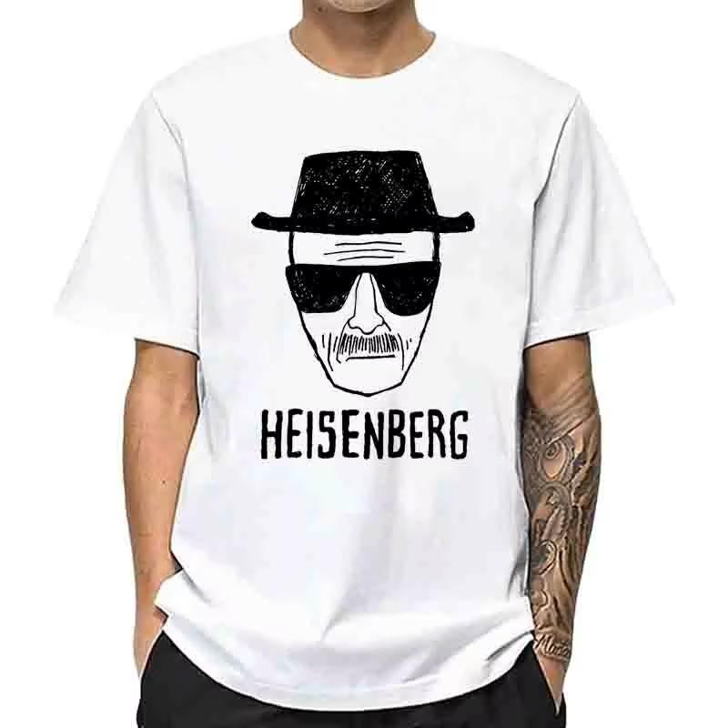 Mens Fashionable Casual Short Sleeved Cotton Loose Heisenberg Printed Shirt Casual Mens Tshirt Cool Springsummer Mens Top