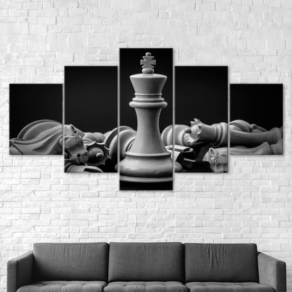 Scacchiera Tela 5 Pezzi Cinque Pannelli Stampa Murale Arte Moderna Poster Immagine Decorazione Casa Regalo Per Lui Per Lei