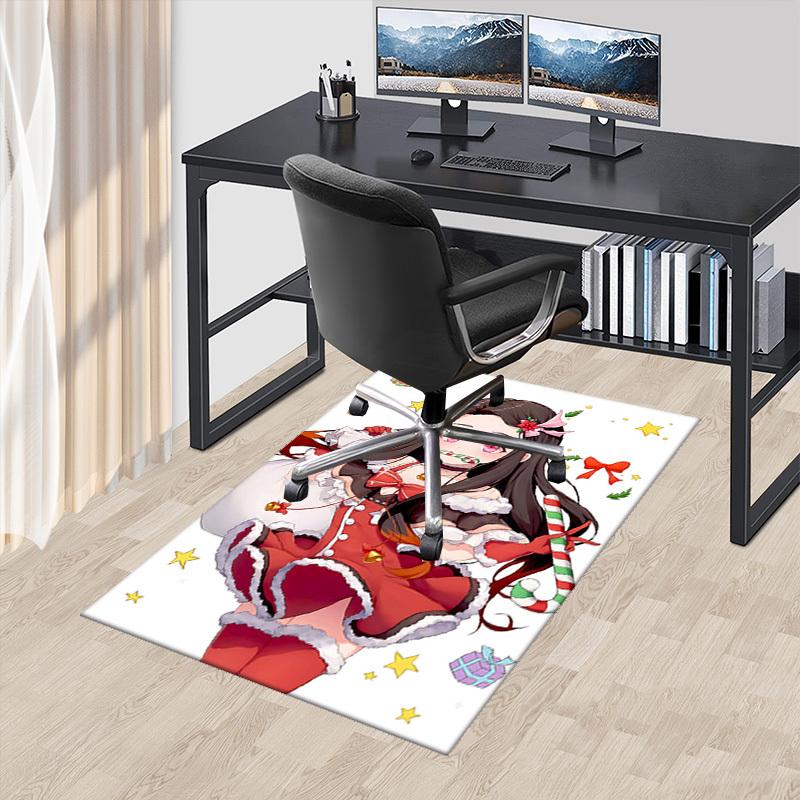 

1pc Christmas Santa Claus Chair Mat - Anime Cartoon Design, Non-Slip Carpet for Office, Home Decor, Living Room, Bedroom, Game Room & Dormitory.Q044 60cm by 90cm