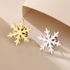 Dawapara Christmas Snowflake Brooch Snowflower Lapel Pin Stainless Steel Jewelry Winter Accessories Christmas Present
