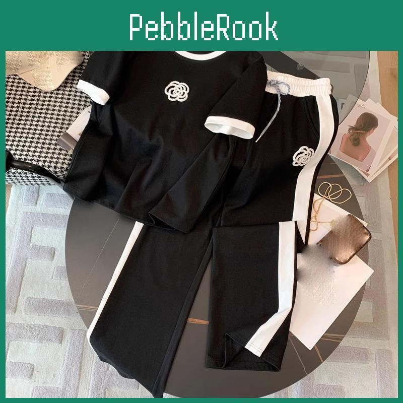 Neck Summer Womens Round Sets Short Sleeve T Shirt Pants Women Tracksuits Outfits